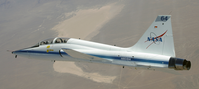 A T-38C Talon in NASA livery